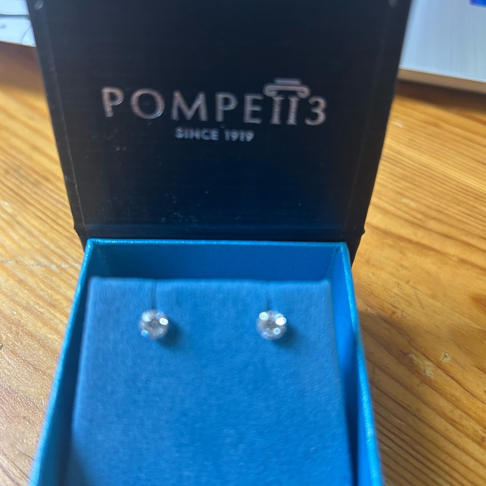 COPY - .50 Ct Simulated Diamond Studs 14k White Gold, brand new.